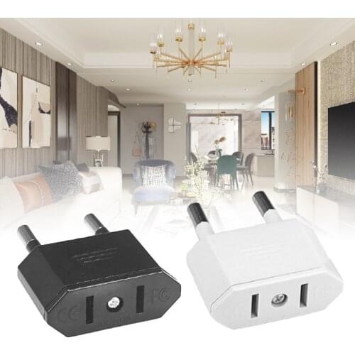 1Pc Euro to USA Adapter Europe Outlet Plug Adapter Universal Input from USA to Europe Travel Power Plug Adapter 16 250V