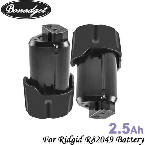 Bonadget 2Piece 12V 2500mAh R82049 Li-ion Battery For Ridgid R82049 R82007 AC82008 R82009 R82048 AC82049 130188001 Tools Battery
