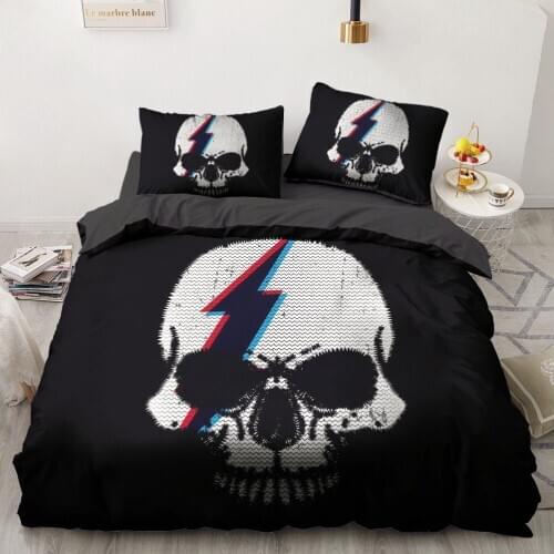 American Duvet Cover Set Bedding Sets Comforter Case and Pillowcase Full Twin Single Double Size 3D Skull Home Textile