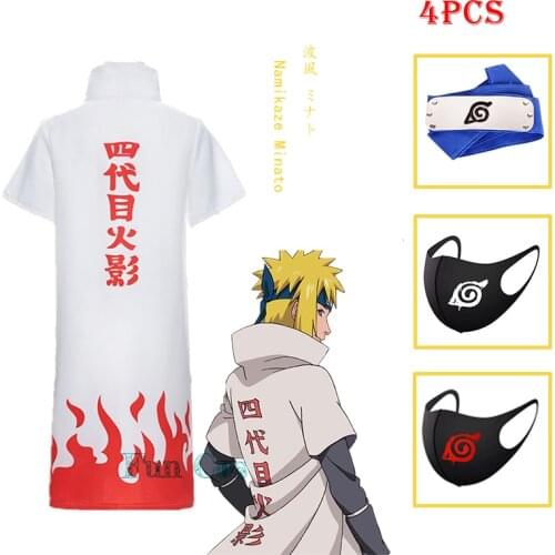 Anime Boruto Character Minato Namikaze Cosplay Cloak White Cape Fourth Yondaime Headband Stand-up Collar Costume Party Woman Man