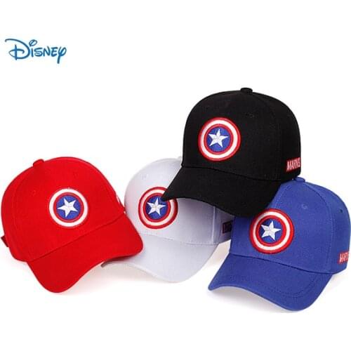 Disney Marvel Hat Baseball Cap Captain America Shield Embroidered Children Hat Boys Baby Girls Outdoor Hat Superhero Hip Hop Hat