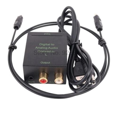 By dhl 200pcs Digital to Analog Audio Converter Digital Adaptador of Optic Coaxial RCA Toslink Signal to Analog Audio Converter