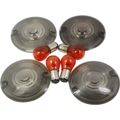 Smoke / Clear Motorcycle Turn Signal Lens Blinkers Indicator Lenses For Harley Davidson Road King Touring FLST FXRT 1986-2007