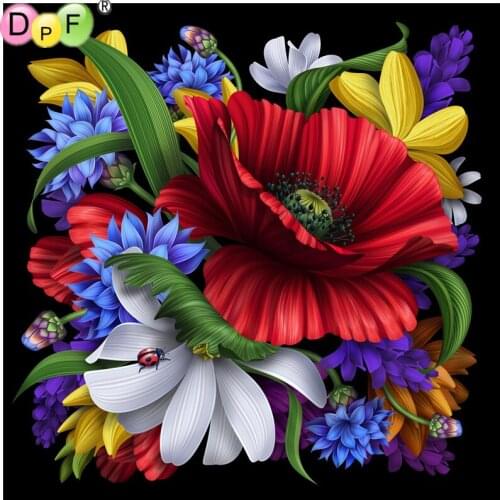 DPF Diamond Embroidery color flower Diamond Painting Cross Stitch Full Square 3D Diamond Mosaic kits rhinestone home decor