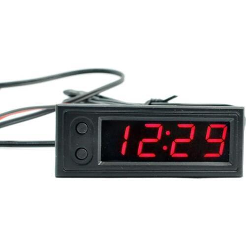 Dropshipping DC 12V Multifunction High-precision Clock Inside and Outside Car Temperature Battery Voltage Monitor Panel Meter