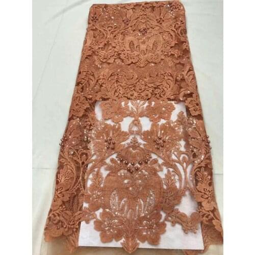 Hot Sale African Sequins Beads Tulle Mesh Fabric Shining Glued Glitter Sequins Beads Lace Fabric FJ22291