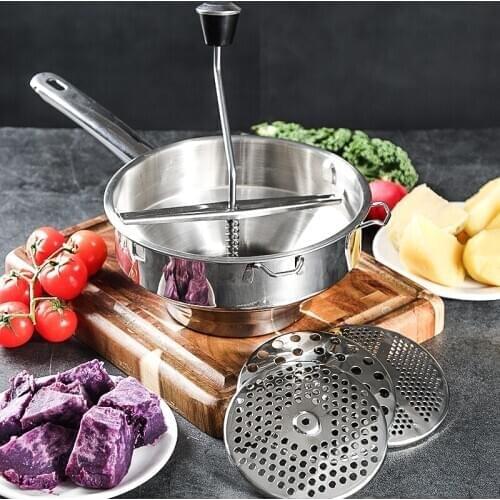 Stainless Steel Good Grips Food Mill Straining Fruits Vegetables Mashed Potatoes 2Quart Capacity 3 Milling Discs Dishwasher Safe