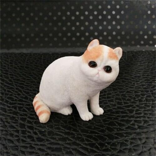 JJM Exotic Shorthair Cat Pet Figure Kitten Animal Collector Toy Decoration Gift Resin Car Decor Crafts Wedding Gifts
