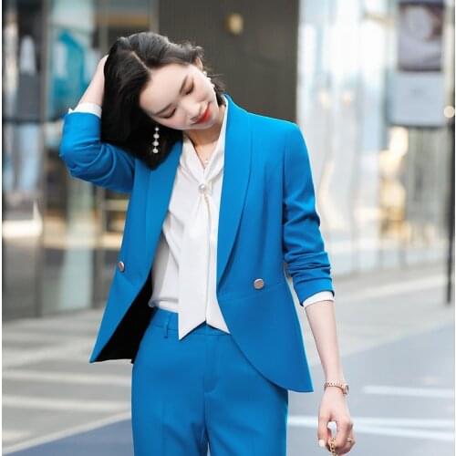 High Quality Fabric Spring Summer OL Styles Women Business Suits Ladies Office Pantsuits Female Professional Blazers Set