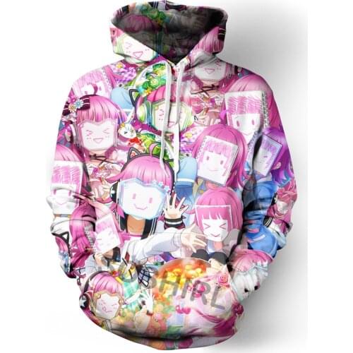 Cute Love Live Hoodies Unisex Hooded Sweatshirt Harajuku Rina Tenno Anime Pullovers Kawaii Winter Hip Hop Streetwear Pink Tops