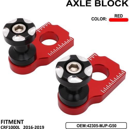 Motorcycle CNC Axle Block Rear Chain Adjuster Slider Aluminum For Honda CRF1000L CRF 1000L 2016 2017 2018 2019 Pit Dirt Bike
