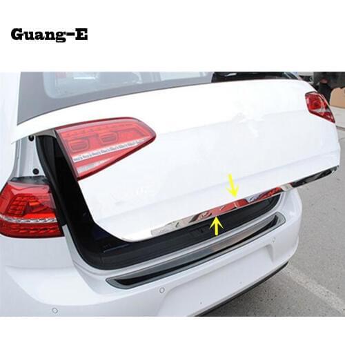 For VW Golf7 Golf 7 2014 2015 2016 2017 Car Cover Stainless Steel Rear Door Bottom Tailgate Plate Trim Lamp 1pcs
