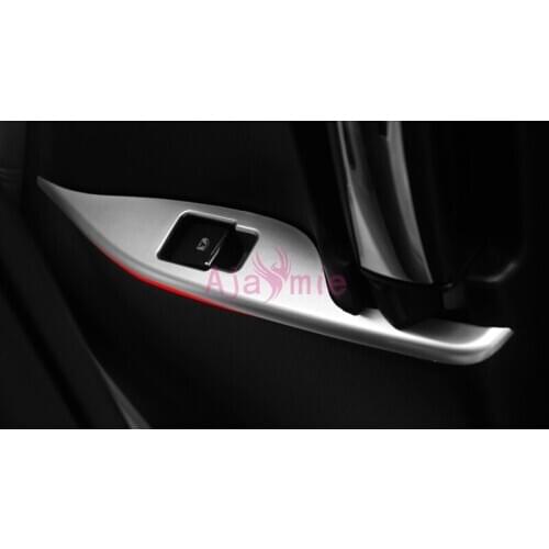 Car Interior Door Armrest Panel Window Switch Lift Buttons Cover Sticker 2016-2019 For Toyota Alphard VELLFIRE 30 Accessories