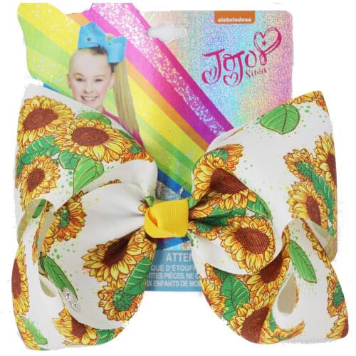 NEW 8inch Unicorn Butterfly Chrysanthemum Bow Bow-knot Print Grosgrain Ribbon Hair Bows With Clip Kids Hair Accessories