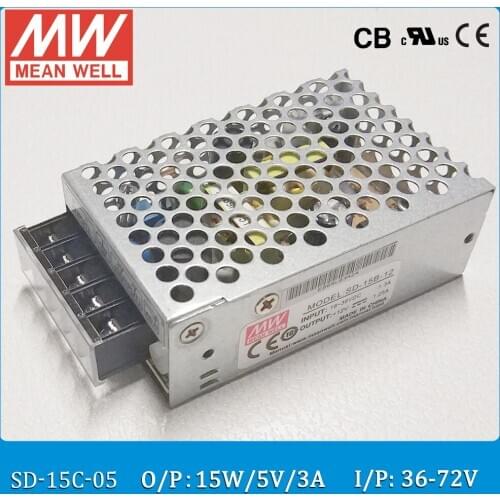 Original MEAN WELL SD-15C-05 DC/DC Single Output 15W 3A 5V Input 36~72VDC enclosed type converter