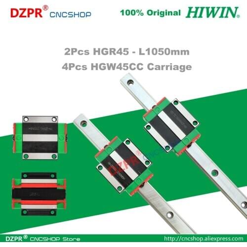 Original HIWIN HGR45 Linear Guide 1050mm 41.34in Rail HGW45CC Carriage Slide for CNC Router Engraving Woodwork Laser Machine