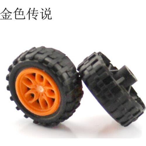 JMT 2 * 18mm Plastic Wheels Yellow Mini Wheels DIY Electronics Kit Wheel Technology Making Materials F19192
