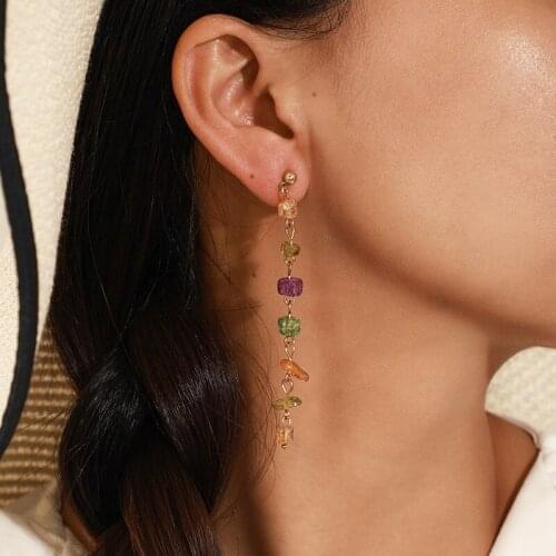 Tassel Ear Stud Earring Simple Womens Bohemian Style Pendant Drop Earrings Colorful Fashion Jewelry 2021 Kolczyki Kpop