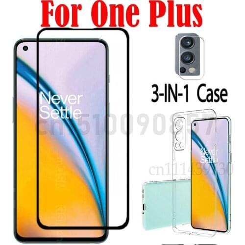 3-in-1 Case Glass For Oneplus Nord 2 5G Screen Protector Glass Full Protection on For Oneplus Nord 2 200 5G Camera Lens Glass