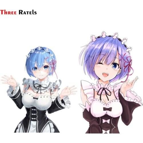 Three Ratels FC712 Rem Re Zero Anime Girl Car Decoration Stickers Skateboard Decal