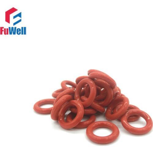 50pcs 2.4mm Thickness O Ring Seal Gasket Red Silicon 7mm-35mm OD O-ring Seals 55Shore VMQ O Type Ring Sealing Gasket Gromment
