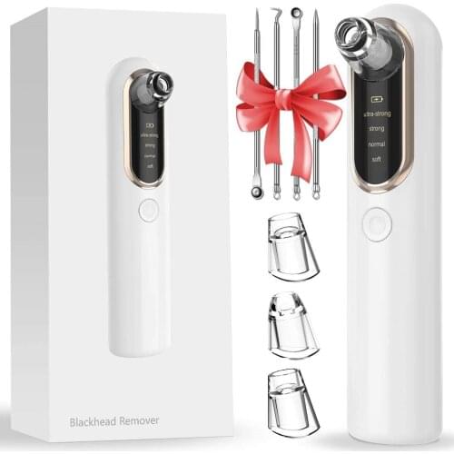 Electric Facial Pore Cleaner Exfoliator Face Blackhead Remover Acne Vacuum Deep Cleansing with 3 Heads and 4 Modes
