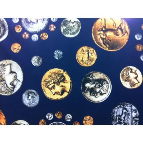 Waterproof fabric cotton fabric print dress chiffon fabric linen Cash print flowers african fabric coin in blue sky print cloth