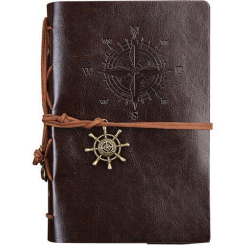 Retro Leather Cover Refillable Blank Line Spiral Notebook Corsair Nautical Journal Planner Diary Loose-leaf Sketchbook Scrapbook