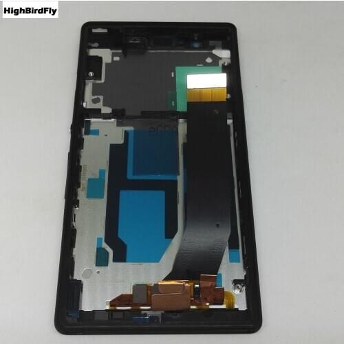 Highbirdfly For Sony Xperia Z LCD Display With Glass Touch Screen Frame Assembly For C6602 LCD For C6603 c6606 Display Touch