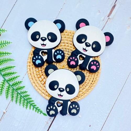 1PCS BPA Free Panda Silicone Teethers Food Grade Animal Baby Teething beads Gift Chewing Toddler Toys Rodent Accessories