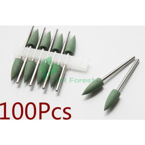 100Pcs New Dental Silicon Rubber Polishers For Fine Polishing Small Green 2.35mm