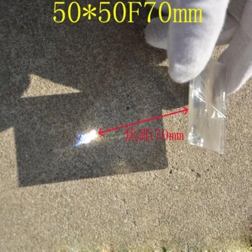2PCS 50mm Square Optical PMMA Fresnel Lens Focal Length 50 70 100mm Plane Magnifier Threaded Condenser Lamp Lighting