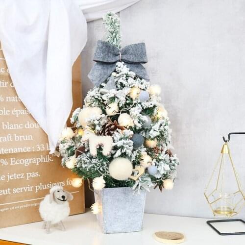2021 Flocking Christmas Artificial Tree Desktop 60 cm Felt Cristmas Trees Shop Mall Window Props Home Decor Ornament Xmas Gift