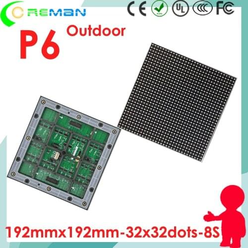 Ali baba express led P6 full color outdoor advertising screen module 32*32 192mm*192 / Coreman rental led screen module outdoor