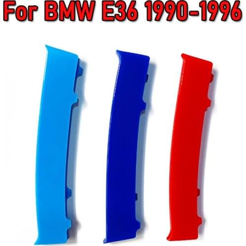 Atreus 3pcs ABS Car Racing Grille Strip Trim Clip For BMW 3 Series E36 1996 1997 1998 M Power Auto Sticker Accessories