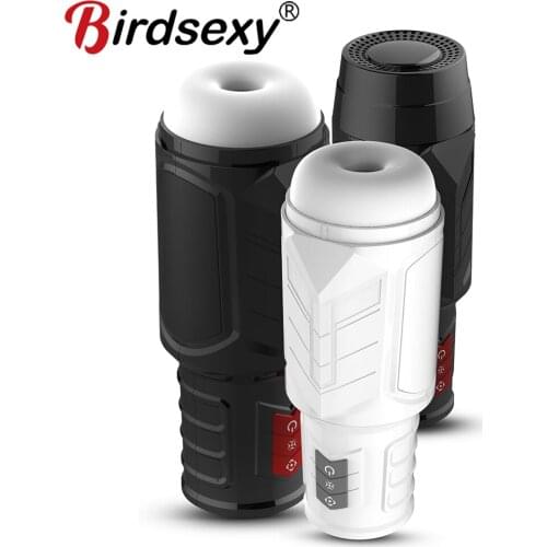 Automatic Male Masturbator Cup Powerful Thrusting Sucking Telescopic Blowjob Penis Simulator Vagina Pocket Pussy Moan Sex Toys