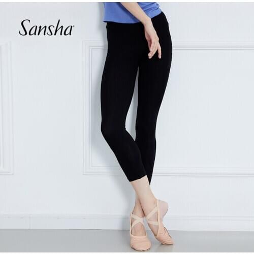 Sansha Dance Training Black Active Legging Slim Fit Pants Women Elastic Waistband Comfort Gym Studio Yoga Run Exercise 74BO1004R