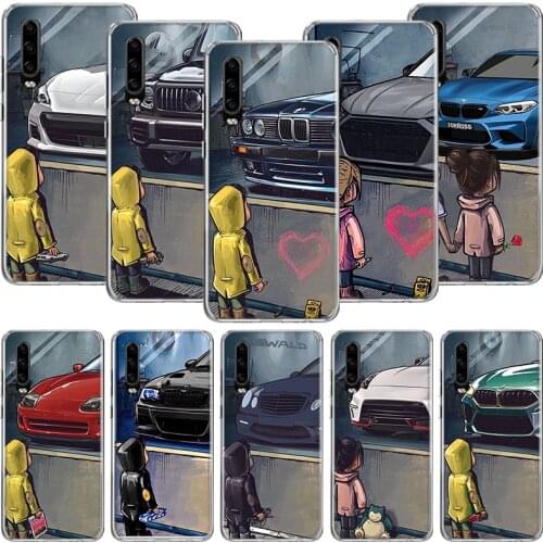 Boy See Sports Car Jdm Drift Phone Case For Huawei P30 P40 P20 P10 Mate 20 10 30 Lite Pro P Smart Z Plus Printing Cover Coque Sh