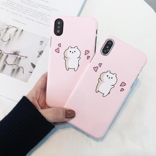 Cute Cat Phone Cases For iphone X 6 6s 6plus 7 7Plus Cartoon Animal cat hard Plastic Case for iphone 8 8plus back cover case