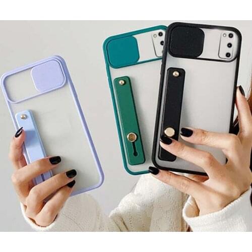 Wrist Strap Phone Holder Case For Samsung Galaxy A32 4G A52 A72 A12 A42 S21 Plus Note 20 Ultra A51 A71 A02S s20 FE Matte Cover