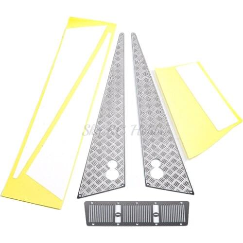 Decoration Stainless Steel Car Hood Sticker Anti-skid Plate Board for 1/10 TRAXXAS 88096-4 TRX6 G63 TRX4 G500 RC Car Parts