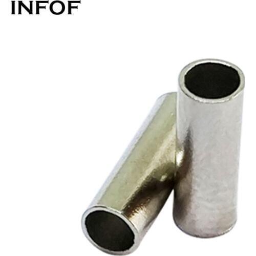 INFOF 200-pieces Single Sleeves 1.0mm-3.0mm Stainless Steel Fishing Connector Line Tube Wire Leader Connection
