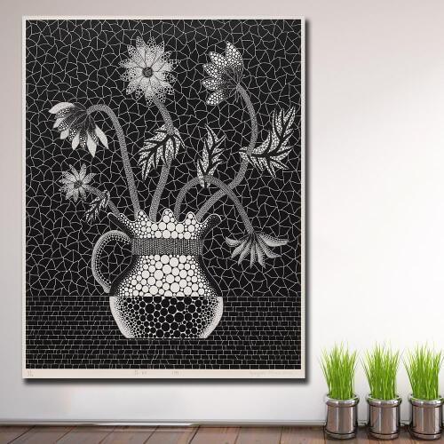Print Oil Painting Wall Art Painting Yayoi Kusama FLOWER QE Home Decorative Wall Art Picture for Living Room Canvas Painting