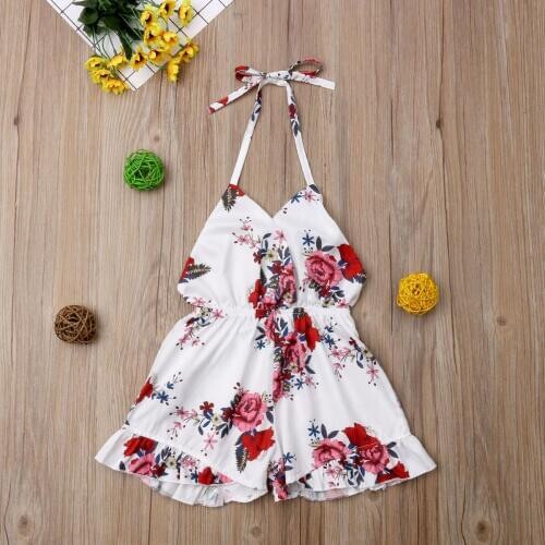 1-6T Girl Jumpsuits Baby Girls Romper Toddler Floral Sunsuit Newborn Summer Clothes Outfits