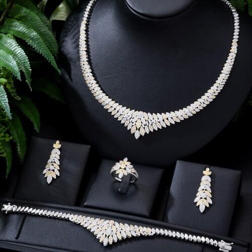 GODKI 2021 Trend 4PCS Luxury Dubai Bridal Jewelry Sets For Women Wedding Party Spring Multicolor Zircon Crystal