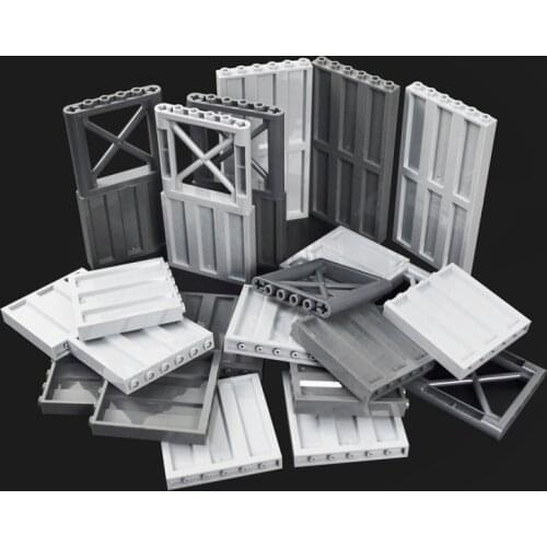 City Military Building Block wall MOC House Parts 23405 64448 street view fence 1x6x5 Girder Toy Compatible leduo Accessories