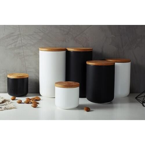 Creative Ceramic Sealed Tank Storage Tank Multigrain Coffee Tea Storage Jar Seasoning Storage Jar with Lid Household Goods