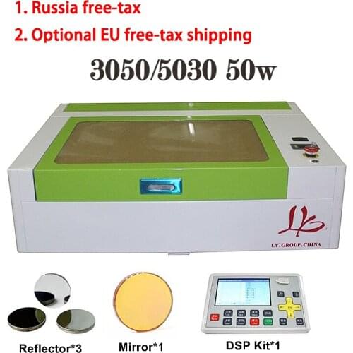LY 50W CO2 Laser 5030/3050 CO2 Laser Engraver Engraving Cutting Machine with Honeycomb Board Work Size 500*300mm