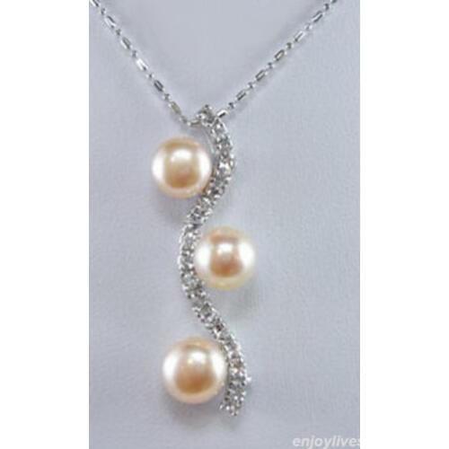 Hot selling free shipping******* Genuine Pink Pearl White natural Crystal Pendant free Necklace