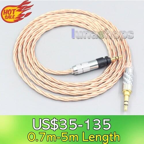 LN007161 Silver Plated OCC Shielding Coaxial Earphone Cable For Shure SRH840 SRH940 SRH440 SRH750DJ Philips SHP9000 SHP8900